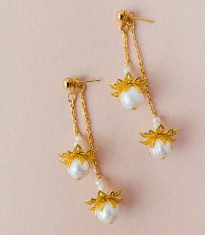 Lirio Pearl Earrings (Two-Way) - Arete