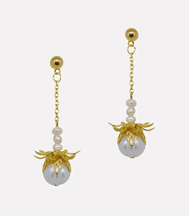 Lirio Pearl Earrings (Two-Way) - Arete