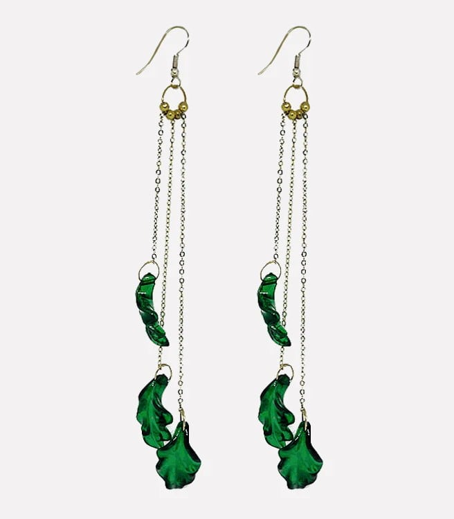 Palm Tree Drop Earrings - Arete