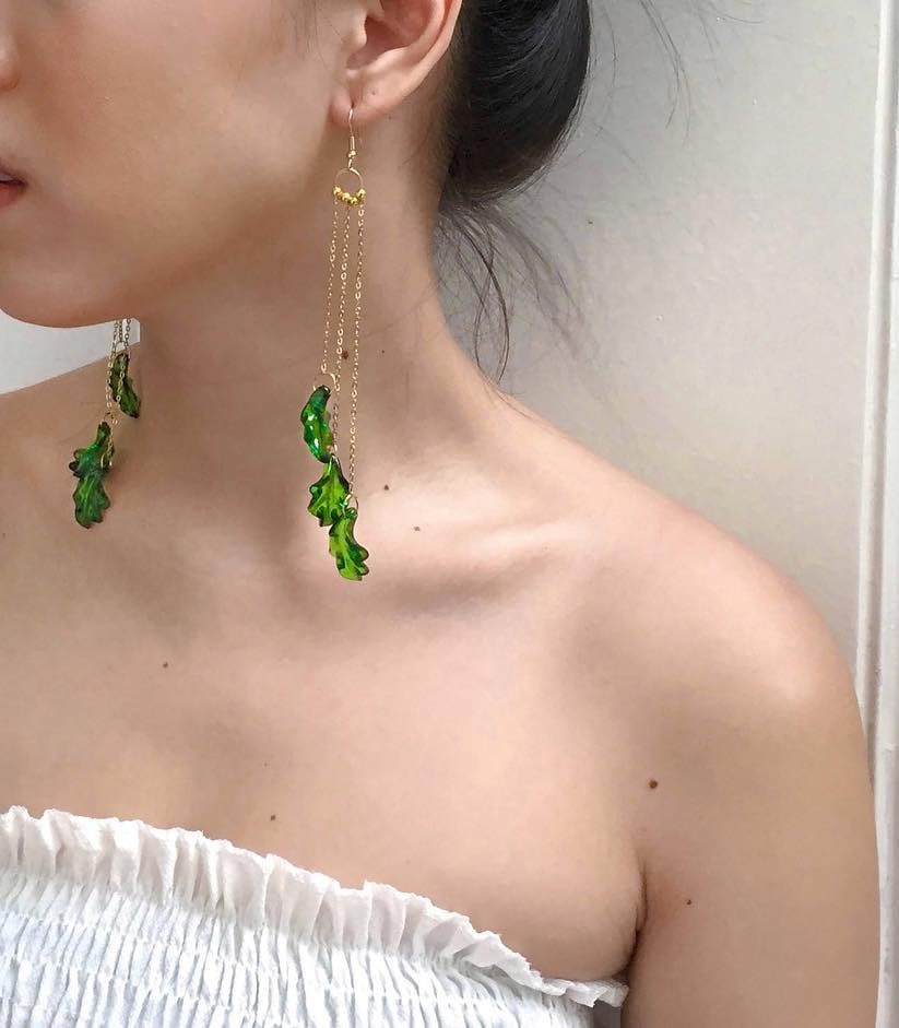 Palm Tree Drop Earrings - Arete