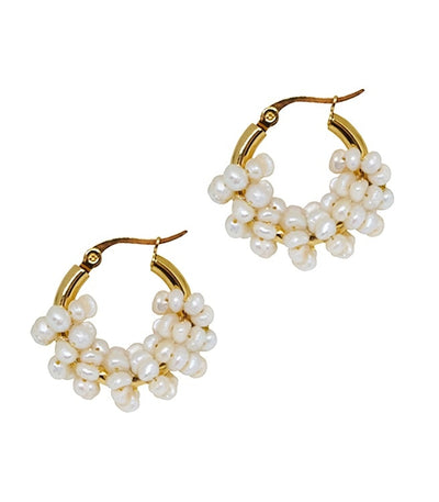 Perla Mini Hoop Earrings - Arete