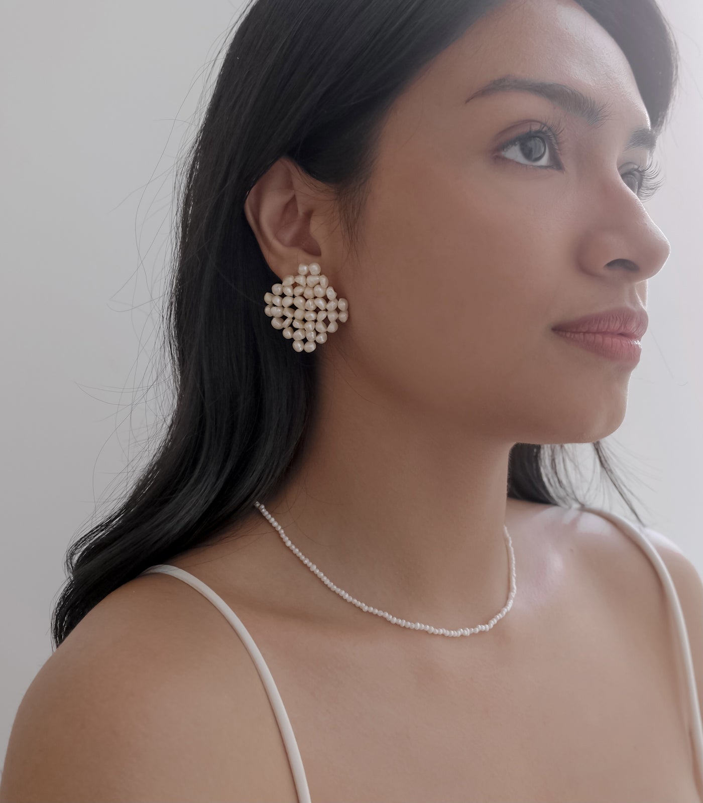 Weave Pearl Earrings - Arete