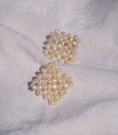 Weave Pearl Earrings - Arete