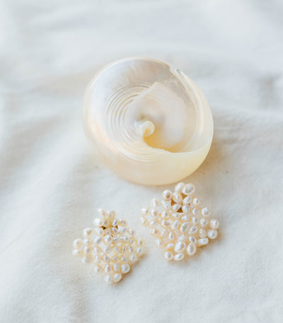 Weave Pearl Earrings  - Arete