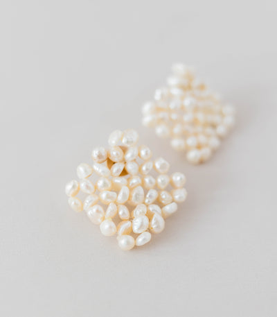 Weave Pearl Earrings  - Arete