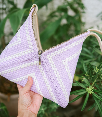 Puso Pyramid Handbag in Lilac - Rags2Riches