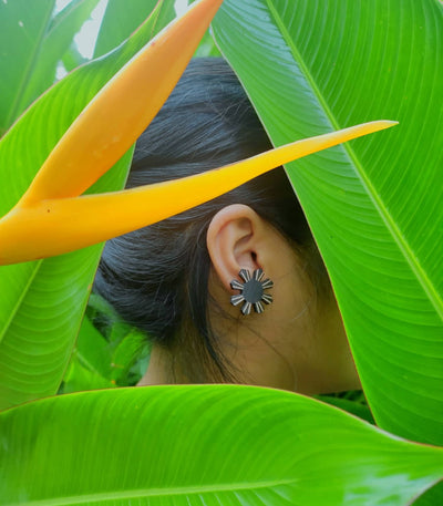 Filipino Sun Wooden Stud Earrings - Sesotunawa
