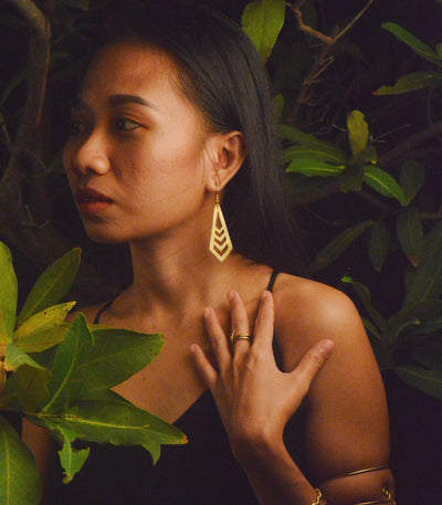 Silang K'daw Sunray Brass Earrings