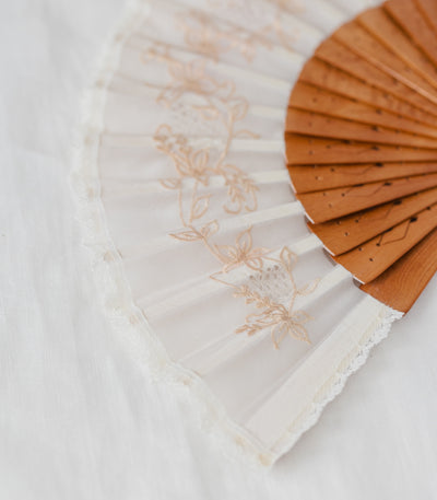 Pamaypay Embroidered Hand Fan (Brown)
